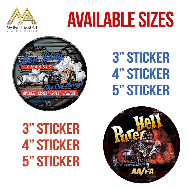 Hot Rod Stickers – Vintage Drag Racing Cars, Nostalgia AAFA Decals ...