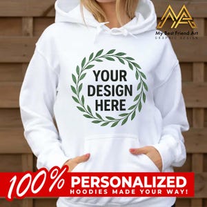 Custom Pull-Over Hoodie | 8 oz Premium Unisex Sweatshirt | Single or Full-Color Custom Design | Personalized Gift, Men & Women S-XXL