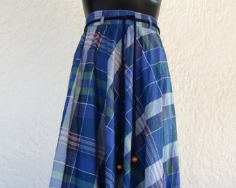Tartan Plaid Maxi Skirt Vintage Ralph Lauren Large XL 