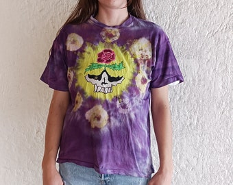 Grateful Dead Tie Dye Bootleg Parking Lot T Shirt / Large / 80's Fashion / Vintage