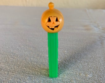 Dispensador de PEZ Jack-O-Lantern / Sin pies / Moda de los 80 / Vintage