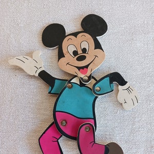 Mickey Mouse Articulated Flat Figure / 70&#39;s & 80&#39;s Fashion / Vintage