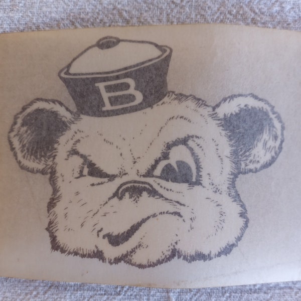 Brown University Window Decal / 3" by 4" / 60's Fashion / Vintage