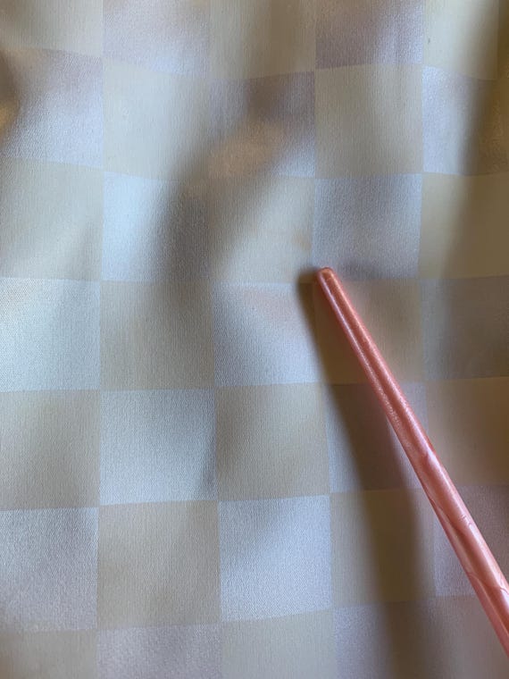 White Shiny Cream Checkerboard Pattern Dress with… - image 9