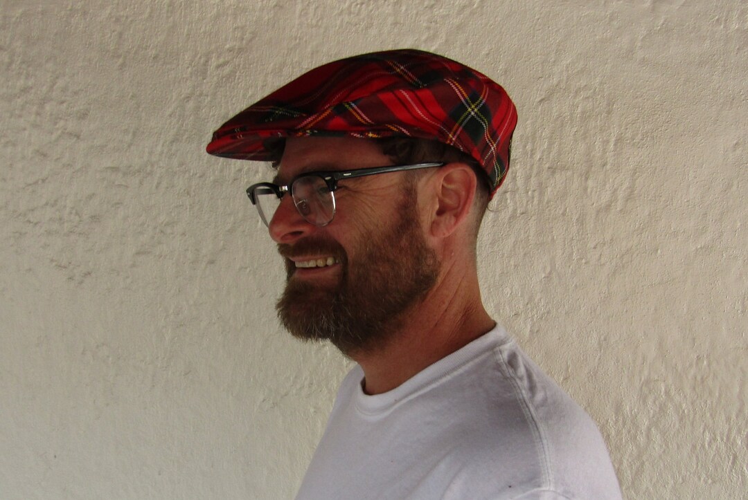 Plaid Wool Orvis Irish Cap Newsboy Golf Hat/ XXL/ 90's Fashion/ Vintage
