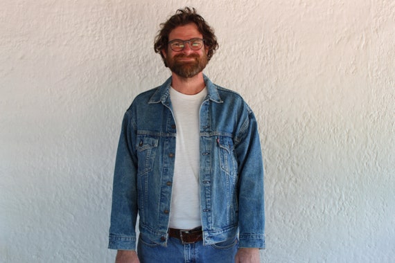 Levi Denim Jacket/ Men's Medium/ 80's 