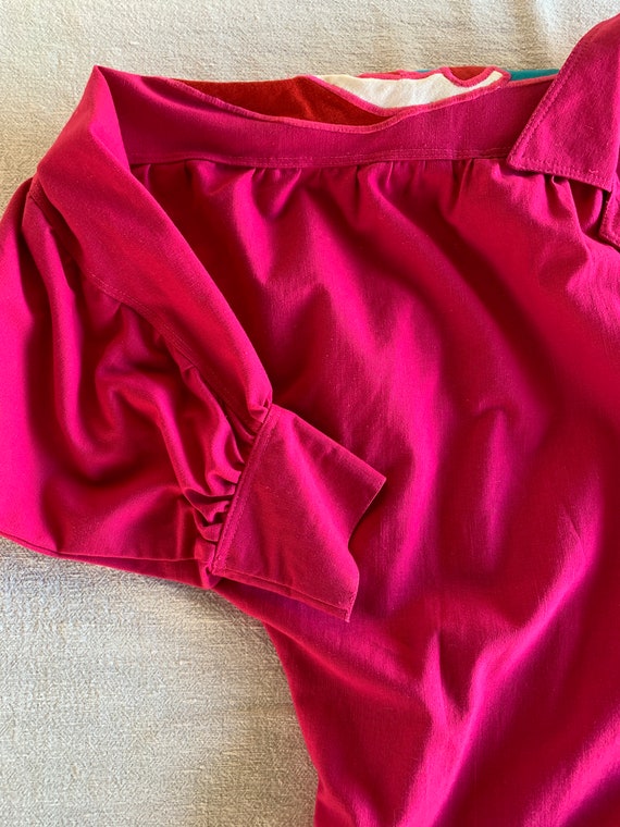 Bright Pink Tipicano Patchwork Jacket / Large / 8… - image 6