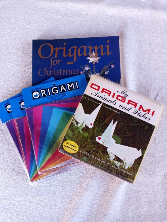 Origami Books & Paper / Set of 4 / 80's Fashion / Vintage 