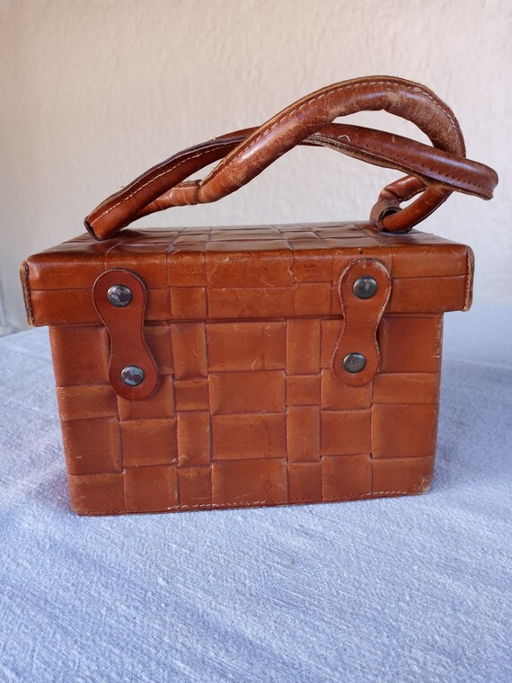 Woven Leather Box Purse / Handbag / Made in Italy… - image 6