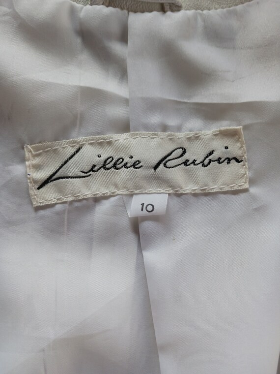 White Leather Jacket / Large / 80's Fashion / Vin… - image 6