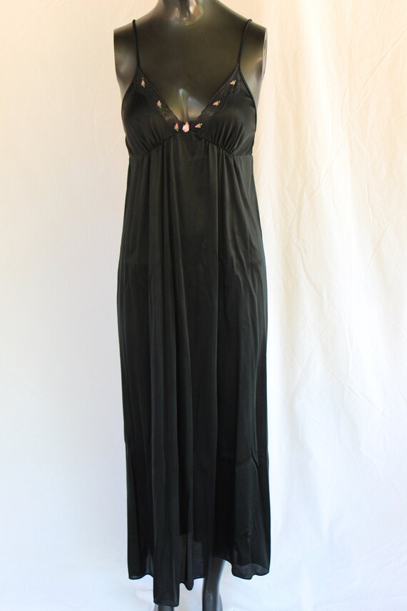 Vintage black nightgown spaghetti - Gem