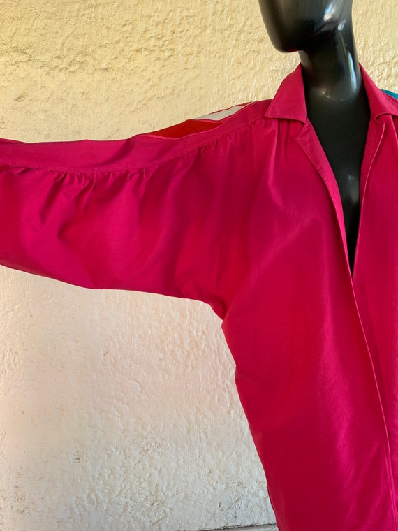 Bright Pink Tipicano Patchwork Jacket / Large / 8… - image 5