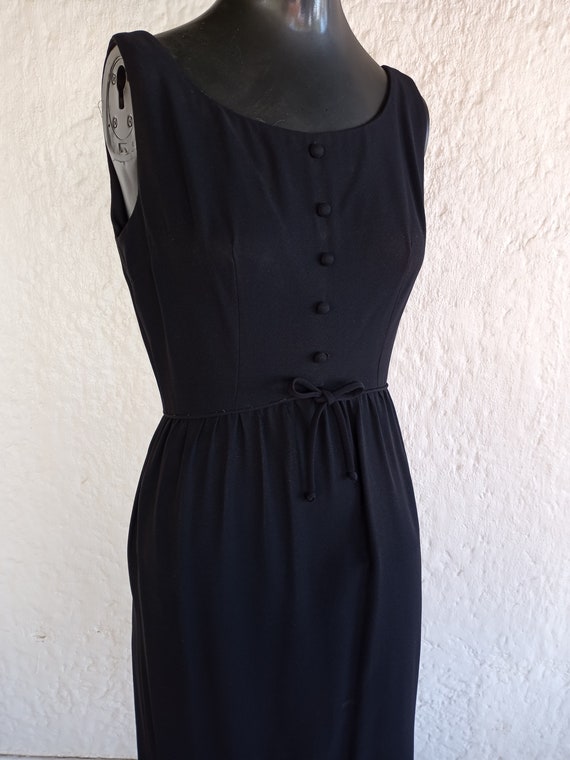 Sleeveless Black Dress / Small / 50's & 60's Fash… - image 4