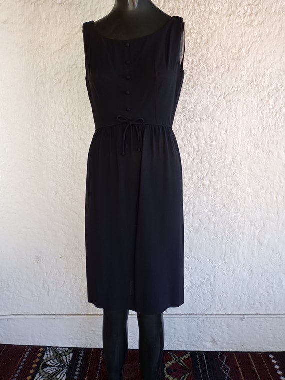 Sleeveless Black Dress / Small / 50's & 60's Fash… - image 2
