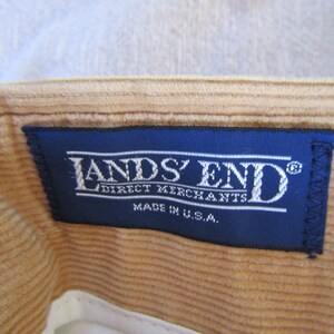 Tan Land's End Corduroys / Large/35 / 80's Fashion/ Vintage image 6