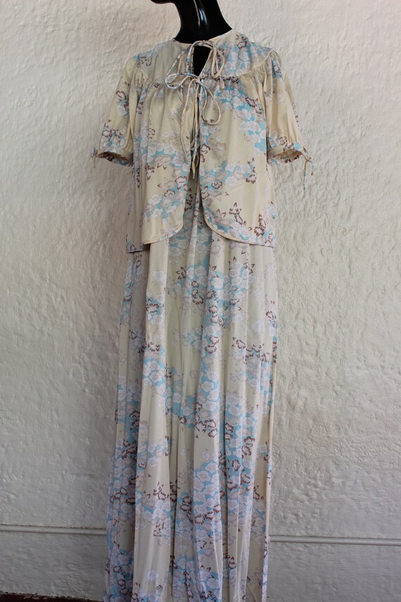 Two Piece Nightgown and Cover Set/ Small/ 60's & … - image 2