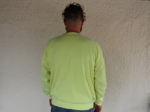 Pale Yellow Sweatshirt with Duck/ Extra Large/ 80… - image 5