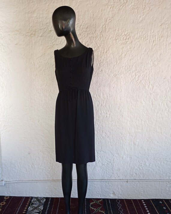 Sleeveless Black Dress / Small / 50's & 60's Fash… - image 1