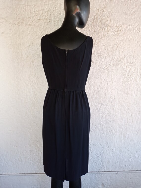 Sleeveless Black Dress / Small / 50's & 60's Fash… - image 5