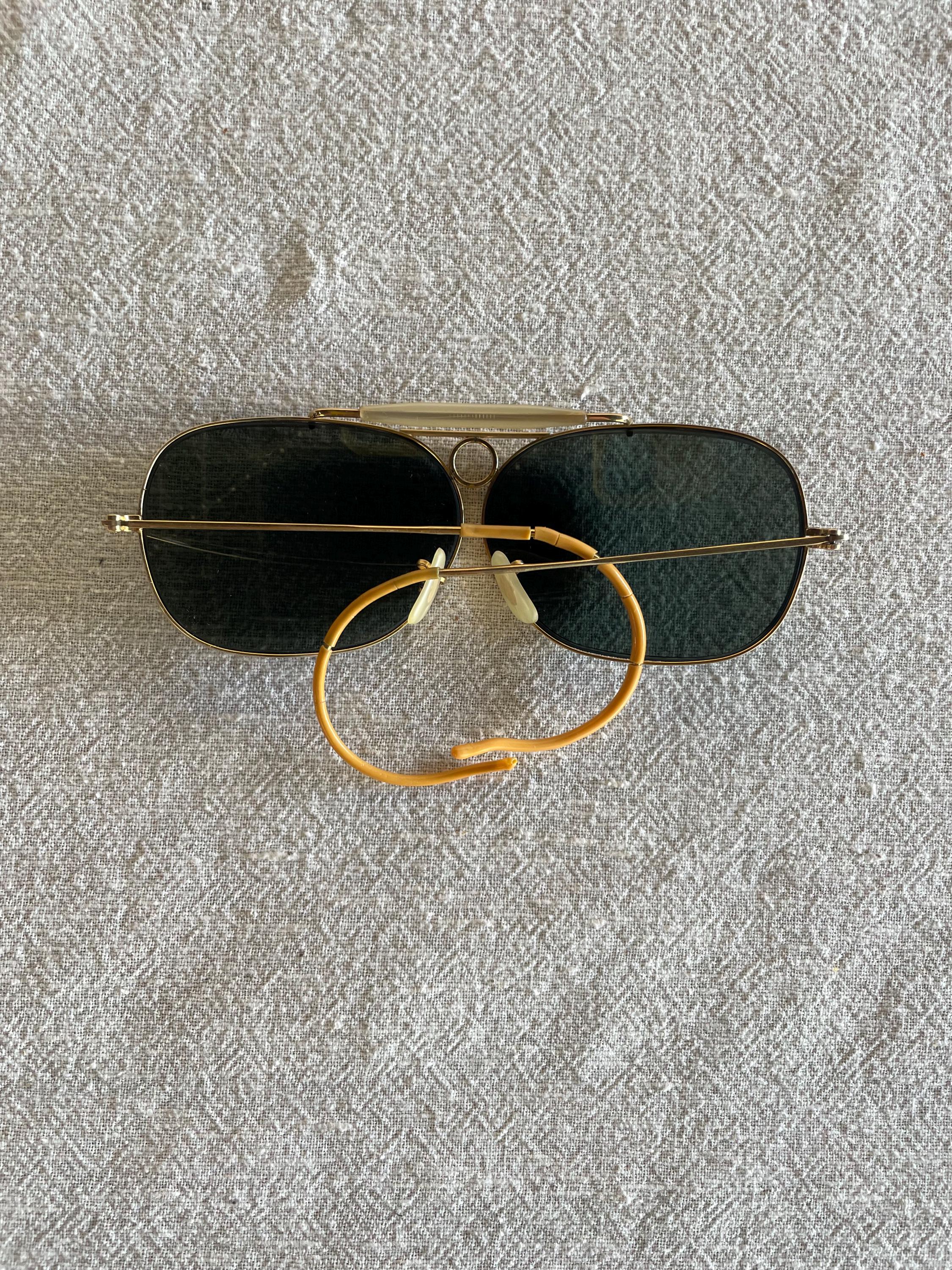 VINTAGE RAY BAN B&L BLACK TOP GUN OUTDOORSMAN AVIATOR SUNGLASSES 60s 70s Ray Ban Outdoorsman In Vintage Sunglasses for sale - eBay main image 3