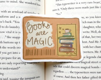 Books Are Magic Library Card Vinyl Sticker