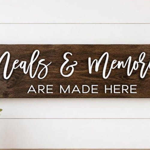 Letrero de madera "Comidas y recuerdos" - Decoración de cocina rústica