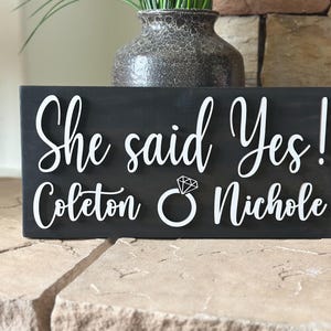 She Said Yes Engagement Photo Prop Sign| She Said Yes Engagement Announcement| Proposal Sign image 11