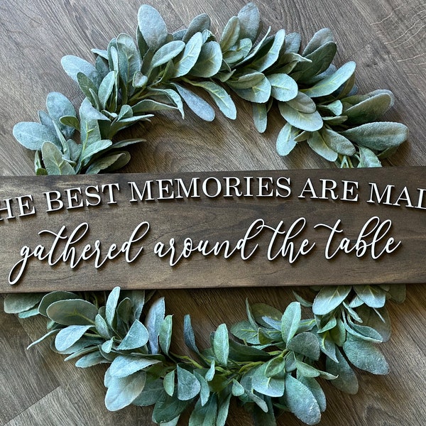Farmhouse Kitchen Sign, The Best Memories Are Made Gathered Around The Table, Dining Room Sign, Wall Decor, Farmhouse Decor, Kitchen Decor