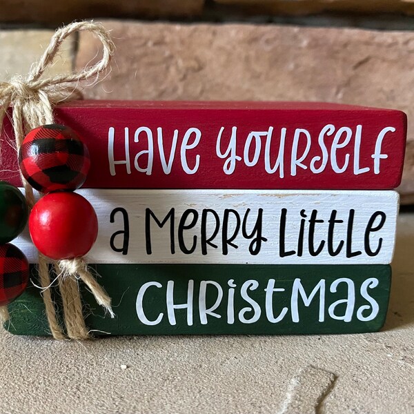 Christmas Book Decor Etsy