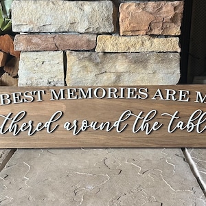 Memories Are Made Gathered Around The Table Wooden Sign