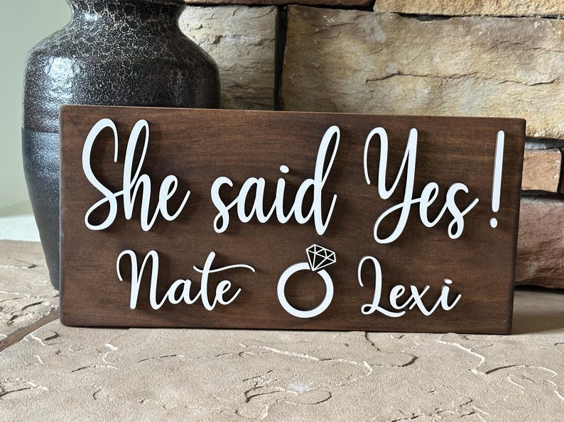 She Said Yes Engagement Photo Prop Sign| She Said Yes Engagement Announcement| Proposal Sign Provincial