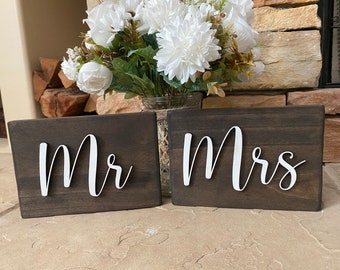 Mr and Mrs Sign Wedding, Mr and Mrs Table Sign, Mr and Mrs Sign, Rustic Mr and Mrs Sign, 3D Laser Cut Mr and Mrs, Mr and Mrs Sweetheart Sign