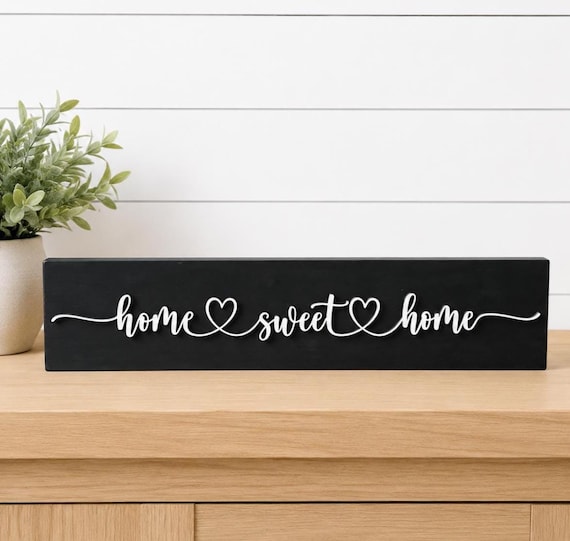 Home Sweet Home Wooden Sign: Farmhouse Wall Decor