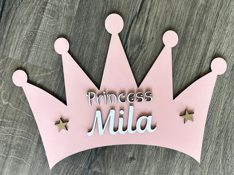Personalized Princess Crown Room Sign: Laser Cut Wood Decor - Etsy