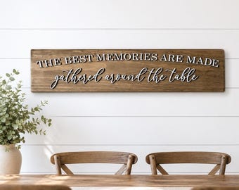 Memories Are Made Gathered Around The Table Wooden Sign