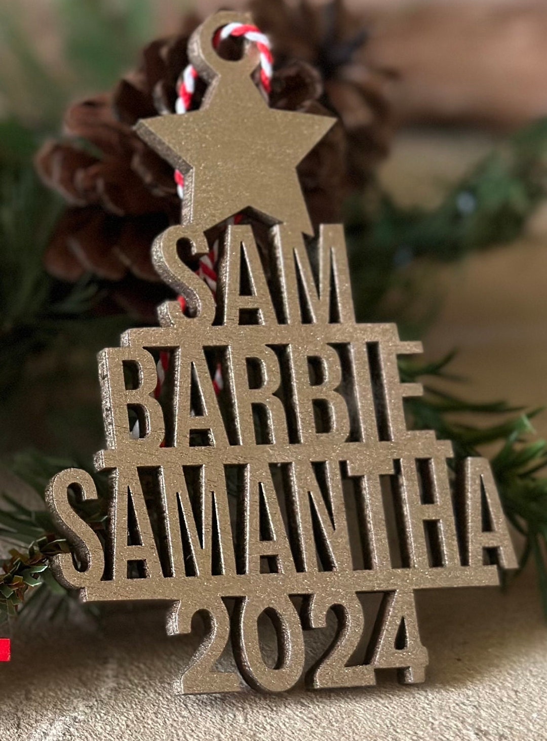 Christmas Tree Ornament, Christmas Tree Ornaments With Family Names