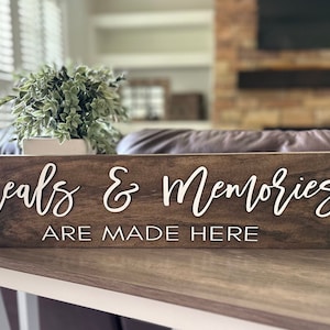Meals and Memories Wood Kitchen Sign - Farmhouse Decor
