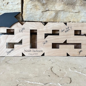 Personalized Graduation Guestbook Sign: Class of 2025 Wood Keepsake