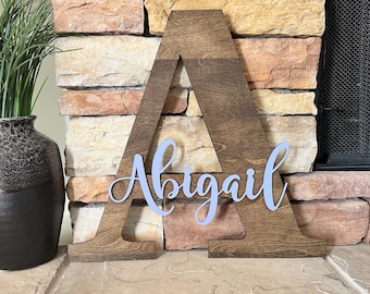 Custom Wooden Initial Sign: Kids Room Name Sign