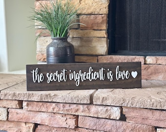 The Secret Ingredient Is Love Sign: 3D Kitchen Wall Decor