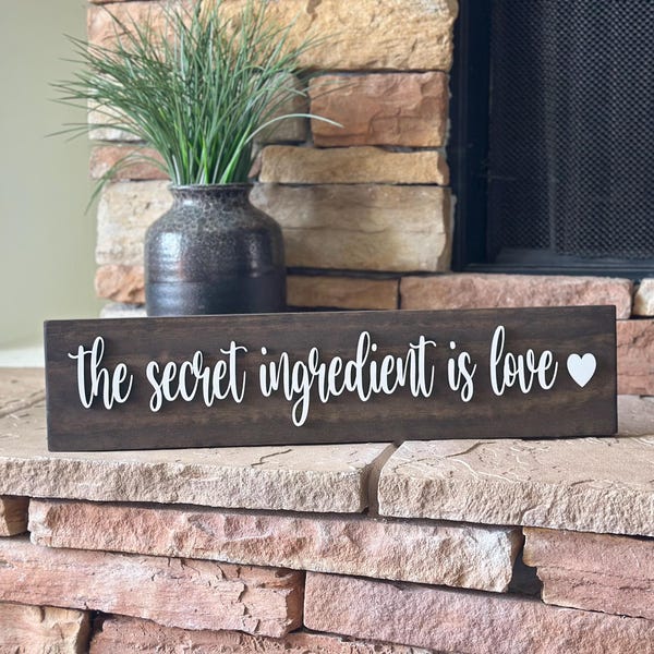 The Secret Ingredient Is Love Sign: 3D Kitchen Wall Decor