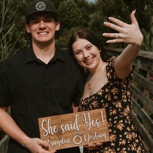 She Said Yes Engagement Photo Prop Sign| She Said Yes Engagement Announcement| Proposal Sign