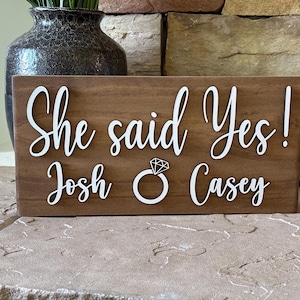 She Said Yes Engagement Photo Prop Sign| She Said Yes Engagement Announcement| Proposal Sign image 10