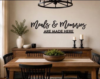 Memories Are Made Here| Wood Cut Out Words Meals and Memories Are Made Here| Dining Room Sign