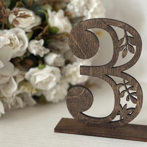 Wooden Table Numbers| Free-standing Wedding Table Decor| Wood Reception Number Centerpiece