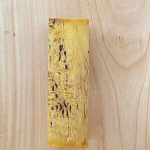 Stabilized Karelian Birch wood | Knife handle | Rare | YELLOW/GOLD