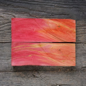 Madera de haya astillada estabilizada / Material del mango del cuchillo / Raro / Rosa, naranja