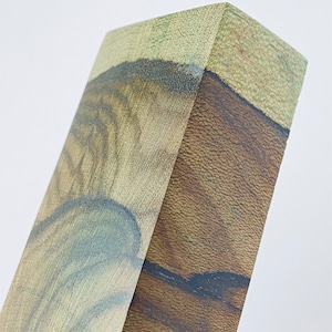 Stabilized ziricote Wood | Knife handle material | Rare | Dyed Green | 25E