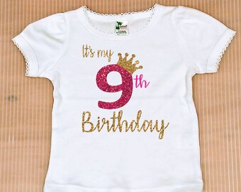 9th birthday shirt girl