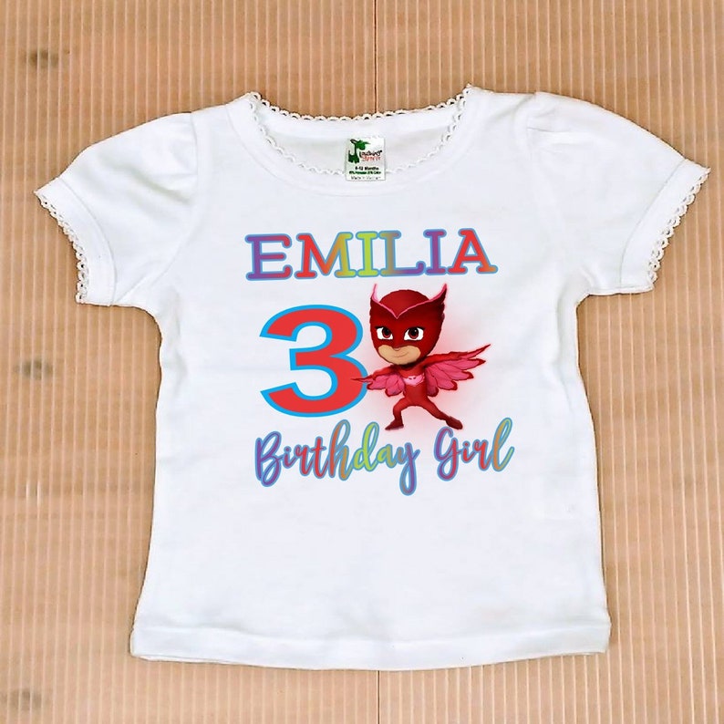 FREE SHIPPING owlette birthday girl,pj masks birthday birthday girl pj mask birthday shirt Owlette Birthday Girl Shirt